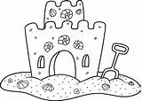 Sand Castle Coloring Drawing Pages Clipart Clip Line Cartoon Vector Illustrations Book Getdrawings Paintingvalley Choose Board Cool Very sketch template