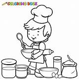 Coloring Cooking Pages Boy Printable Para Colorear Cook Kitchen Utensils Book Carpintero Herramientas Con Color Outline Google Drawings Getcolorings Little sketch template