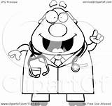 Doctor Cartoon Chubby Veterinarian Male Happy Idea Clipart Cory Thoman Outlined Coloring Vector 2021 sketch template