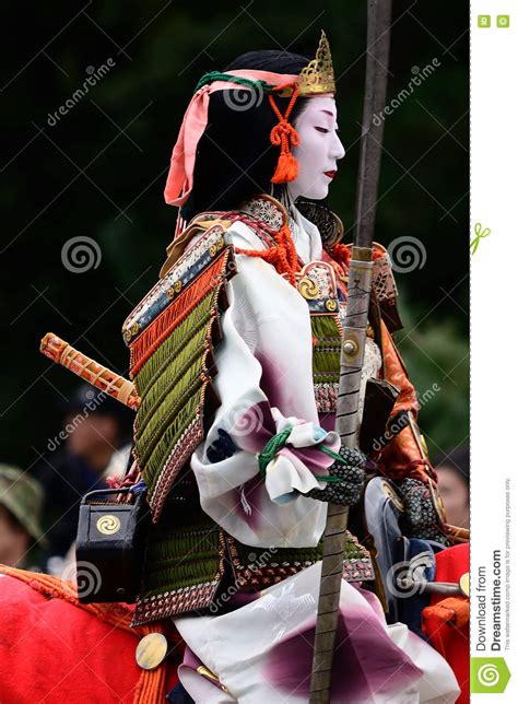 Female Samurai Warrior At Jidai Matsuri Parade Japan