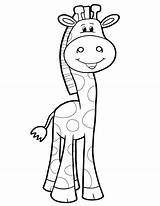 Giraffe Coloring Pages Cartoon Kids Color Colouring Animals Printable Popular Printables Coloringhome Comments sketch template