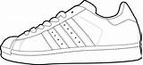 Drawing Shoe Adidas Shoes Template Outline Clipart Tennis Coloring Templates Nike Pages Sneaker Sneakers Drawings Vector Jordan Printable Tenis Use sketch template