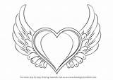Wings Heart Draw Hearts Drawing Easy Coloring Pages Step Drawings Drawingtutorials101 Pencil Colouring Tattoo Adult Comments Learn Paintingvalley Coloringhome sketch template