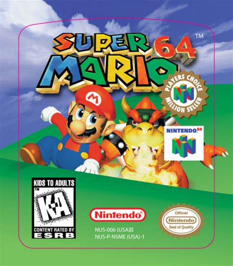 Super Mario 64 Label 1996 Retail Psd Nintendo Free Download