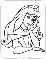 Coloring Aurora Sleeping Beauty Pages Princess Printable Disney Rose Briar Disneyclips Pdf sketch template