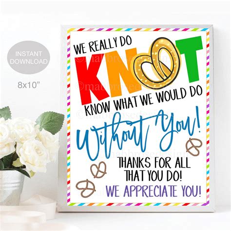 pretzel teacher appreciation week sign tidylady printables