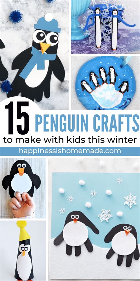 adorable penguin crafts  kids happiness  homemade