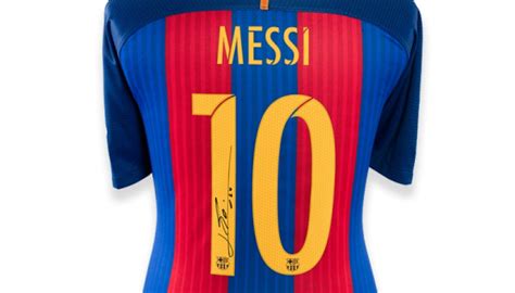 Lionel Messi Back Signed Barcelona 2016 17 Home Shirt Charitystars