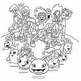 Digimon Coloring Tentomon Digimons Izzy Agumon Sora Mimi sketch template