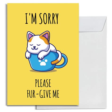 Inkologie Funny I M Sorry Jumbo Card With Envelope Please Fur Give Me