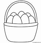 Easter Coloring Basket Eggs Baskets Happy sketch template