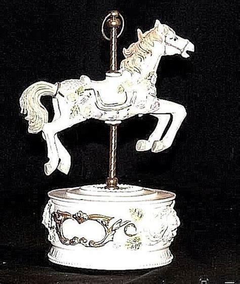 pin  angels auction   boxes vintage horse carousel  box horse carousel