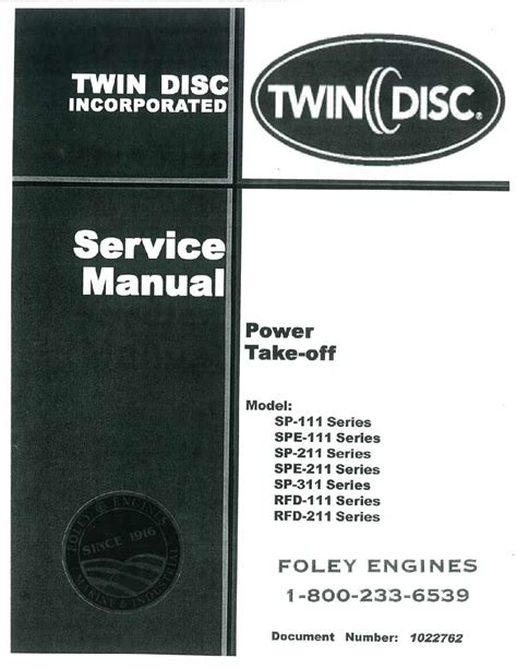 twin disc sp sp sp service manual foley engines