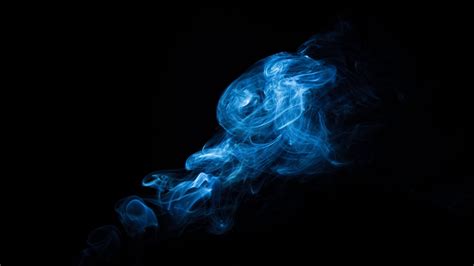 photo blue smoke abstract incense wave   jooinn