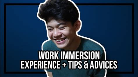 work immersion experiences  tips senior high youtube