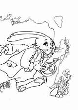 Hare Hurries March Coloring sketch template