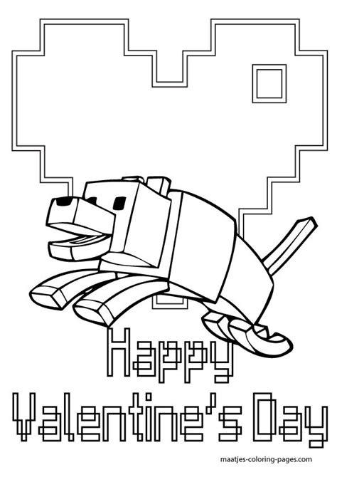 minecraft valentines day coloring pages  kids valentines day