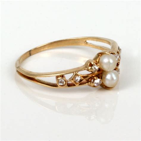 buy attractive antique diamond pearl ring sold items sold rings