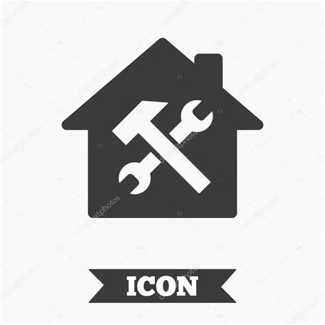 service house repair tool icon service symbol stock vector