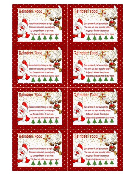 printable reindeer food label  sizes included  fit  etsy