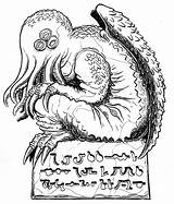 Cthulhu Lovecraft Mockman Lovecraftian Mwf Cthulu Sketch1 Mythos Meetyourmonster sketch template