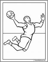 Basketball Coloring Slam Dunk Pages Sheets Player Sheet sketch template