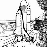 Space Shuttle Launch Coloring Initial Preparation Kennedy Before Center sketch template