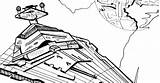 Star Destroyer Coloring Imperial Printable sketch template