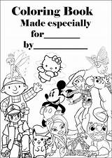 Coloring Book Cover Pages Printable Front Make Personalised Print Own Disney Colouring Kids Barbie Books Princess Then Dozen So Spongebob sketch template