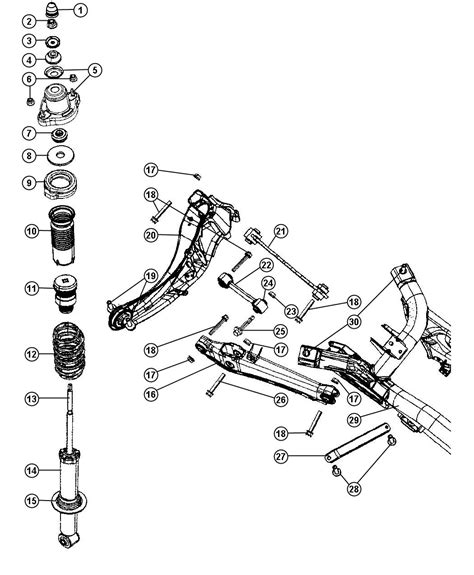 dodge journey bracket shock absorber upper rear suspension damper parts module ac
