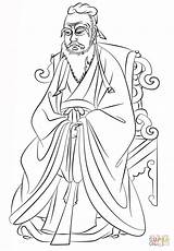 Confucio Confucius sketch template
