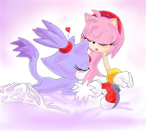 rule 34 amy rose anthro blaze the cat blush closed eyes couple