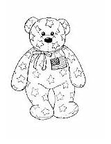 Coloring Patriotic Beanie Bear Pages Baby Activity sketch template