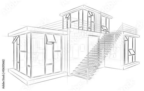 architectural sketch drawing house kaufen sie diese illustration und