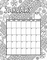 Calendar Coloring Printable January Kids 2021 Woojr Printables Printer Print sketch template