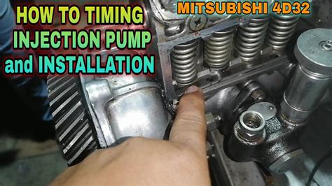 timing injection pump  installation mitsubishi  youtube