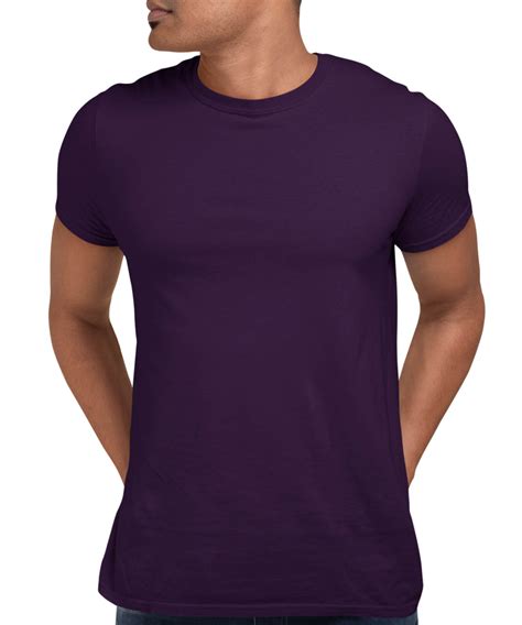 Medlle Solid Purple Mens T Shirt Regular Fit Elegant Cotton Tee Medlle