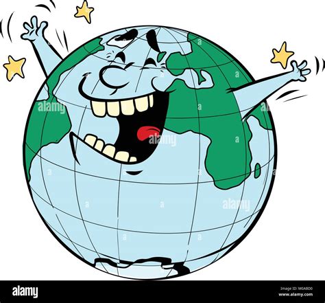 tag der erde glueckliche freudige planeten comic cartoon pop art retro