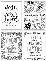 Coloring Pages Printable Christian Mini Bible Verse Adult Inspirational Set Cards Verses Scripture Sheets Identity Colouring Books Choose Board Color sketch template