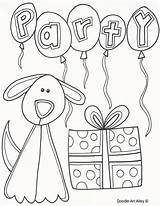 Birthday Coloring Dog Pages Pet Party Color Doodle Getcolorings Printable Print Alley sketch template