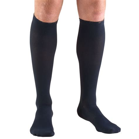 truform mens compression socks   mmhg knee high navy medium walmartcom walmartcom