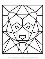 Geometric Coloring Animals Bear Pages Planerium Login sketch template