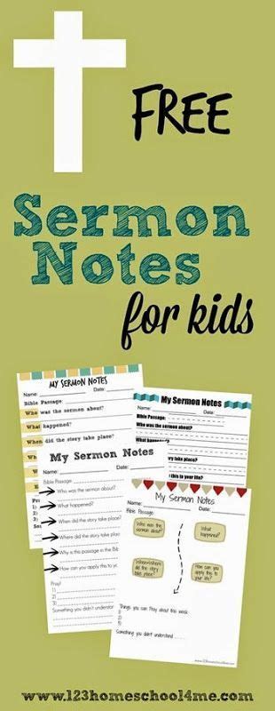 sermon notes  homeschool deals bible lessons  kids