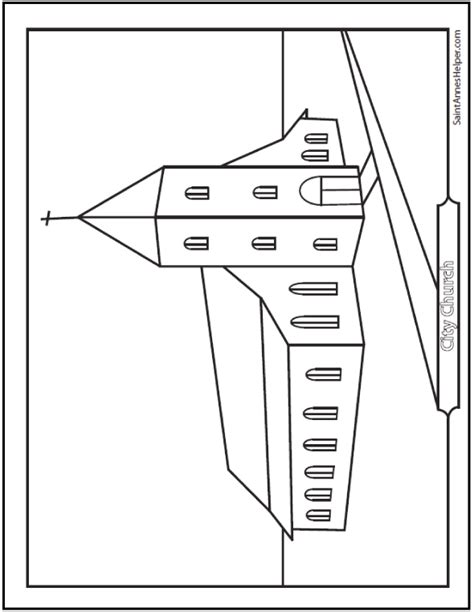 church coloring pages  simple  ornate