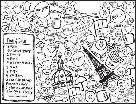 menu coloring pages printable coloring pages