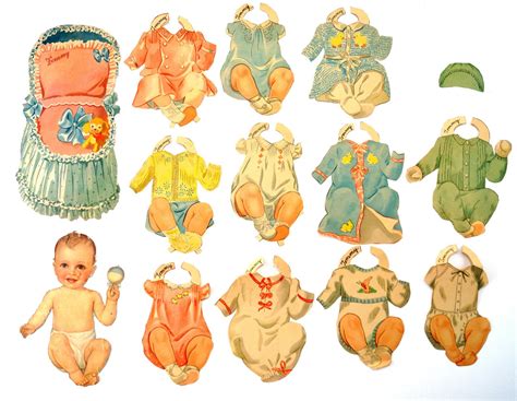 vintage paper baby doll tommy  clothing  pieces cs
