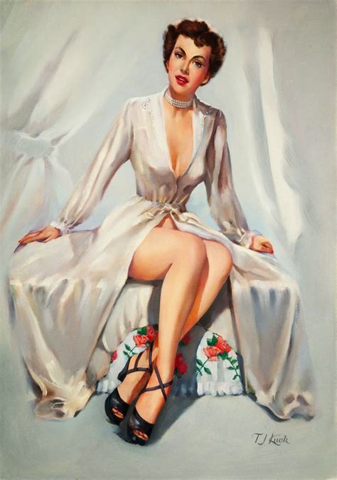 Pop Art White Robe Vintage Pin Up Girl Poster Classic