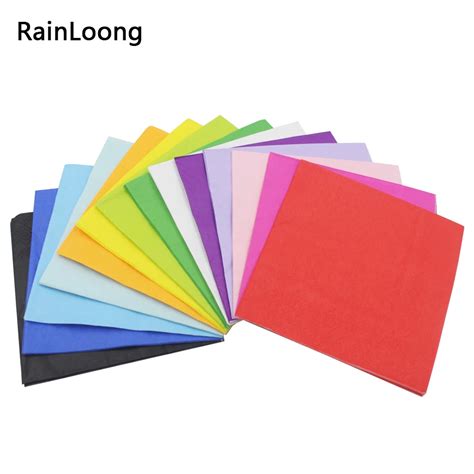 rainloong solid color paper napkins decoupage printed beverage event party tissue napkins