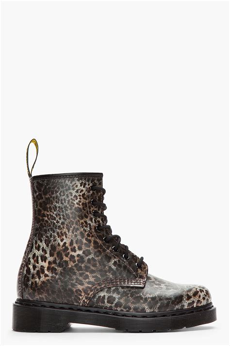 lyst dr martens leopard print leather boots