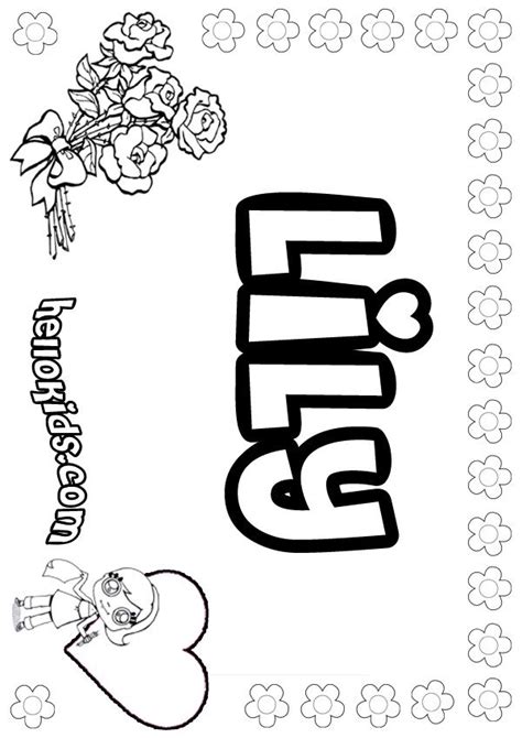 lily  coloring pages